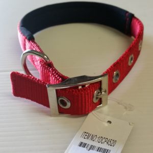Dog Collar - Padded 20mm x 43.5cm Red