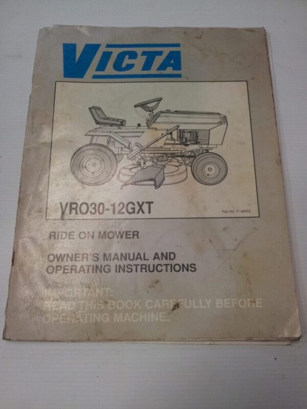 Victa ROM Owners Manual VRO30-12GXT