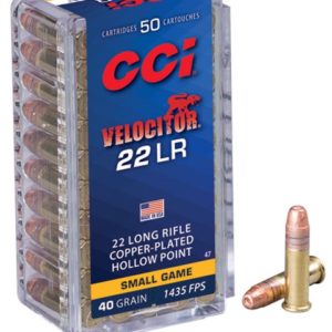 CCI 22LR Velocitor 40GR HP 1435FPS Ammunition 50pk