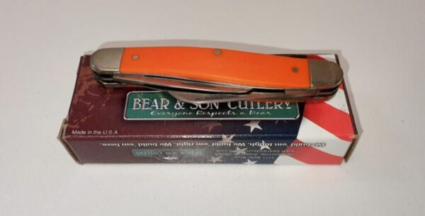 Bear & Son Cutlery Orange Folding 3 Blade Knife