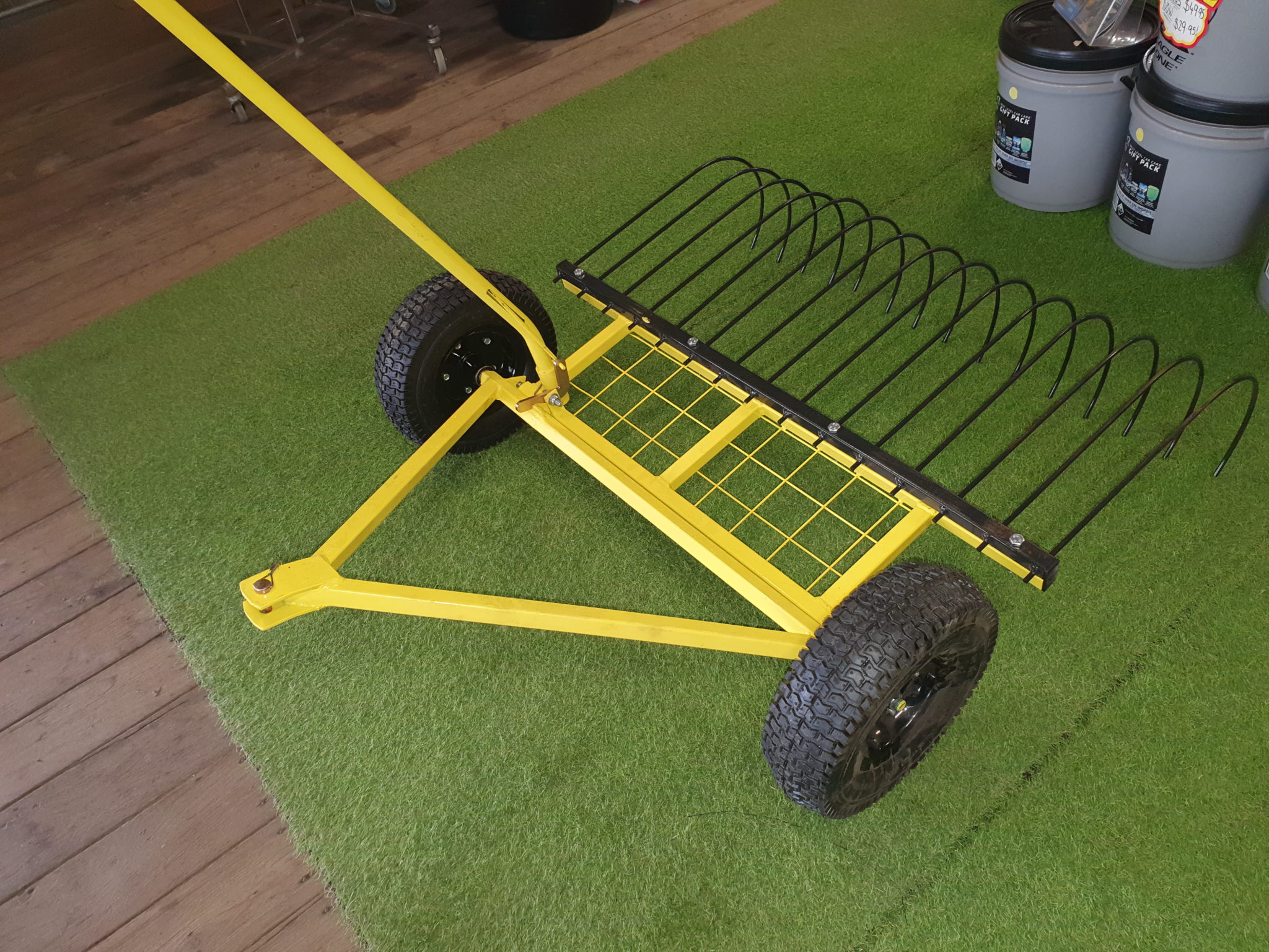 RideOn Mower Tow Behind Stick Rake HVTM