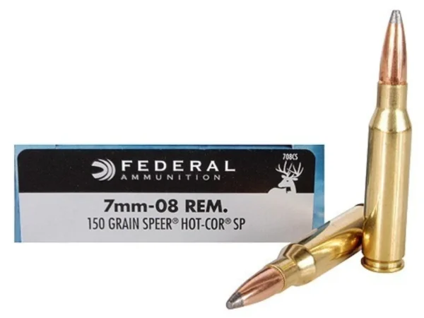 Federal Power-Shok Ammunition 7mm-08 Remington 150 Grain Speer Hot-Cor Soft Point