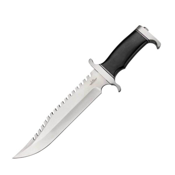 Hibben Survivor Bowie | Black Micarta Handle | Black Leather Belt Sheath