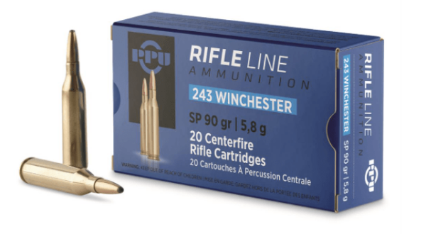 PPU 243 Win 90gr Soft Point Ammunition