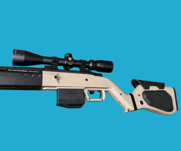 Howa 1500 Heavy Barrel .308 – Hera H7 Chassis (Tan) with Scope - Image 2