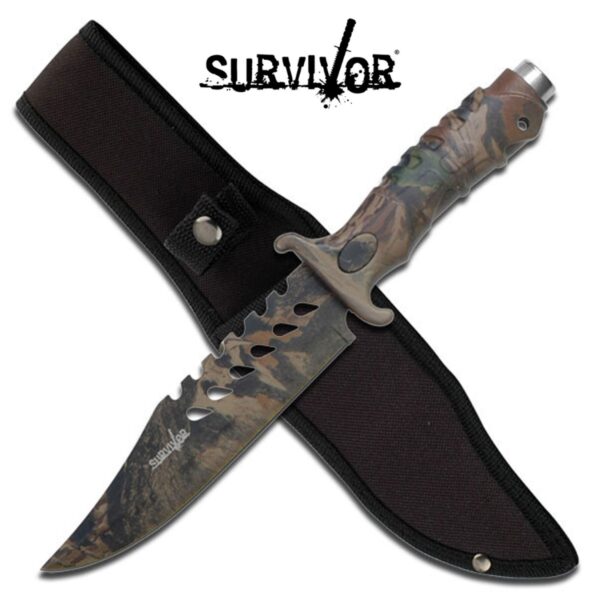 Survivor Camouflage Bowie Knife
