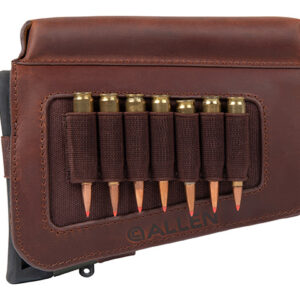 ALLEN BUTT STOCK RIFLE AMMO HOLDER WESTCLIFF LEATHER + CHEEK PIECE 7 RNDS