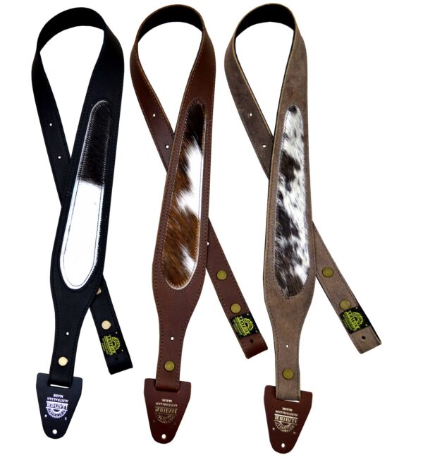 60mm Tapered Genuine Leather Cowhide Inlay Gun Sling