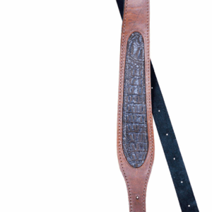 60mm Tapered Genuine Leather Croc Print Inlay Gun Sling
