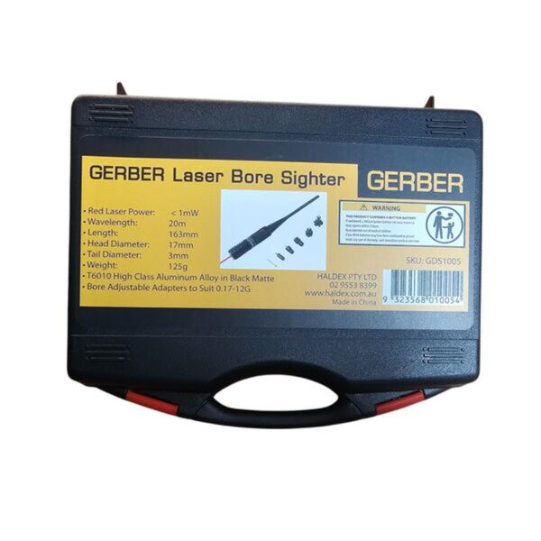 GERBER Red Laser Bore Sighter with 32 Arbor & On/Off Switch